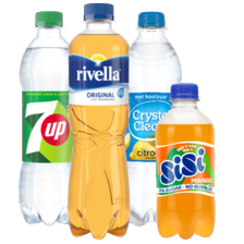 Sisi, 7UP, Rivella, Sourcy vitamin water of Crystal Clear